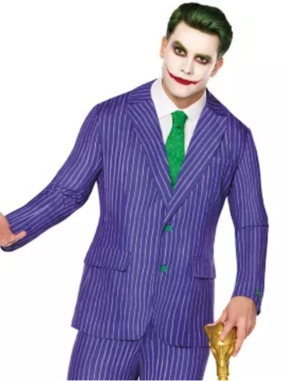 Spirit ‘The Joker’ Men's Purple Pinstripe Jacket Halloween Costume Blazer. XXL